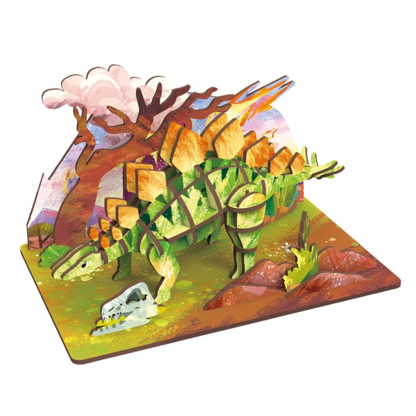 WUDORLD ARTISTIC DINO ΞΥΛΙΝΗ ΚΑΤΑΣΚΕΥΗ STEGOSAURUS