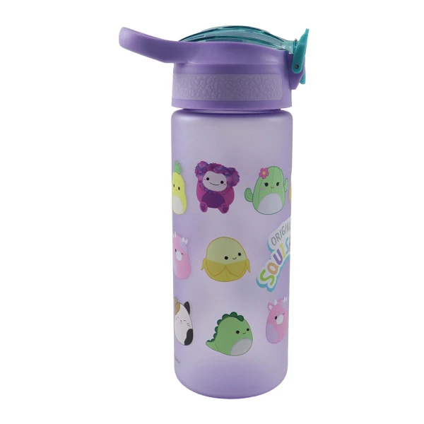 PLASTIC WATER BOTTLE 600ml WITH STRAW SQUISHMALLOWS
