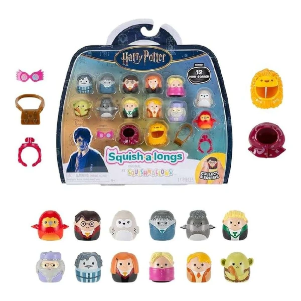 SQUISH-A-LONGS HARRY POTTER SET 12 pcs FIGURES & ACCESSORIES