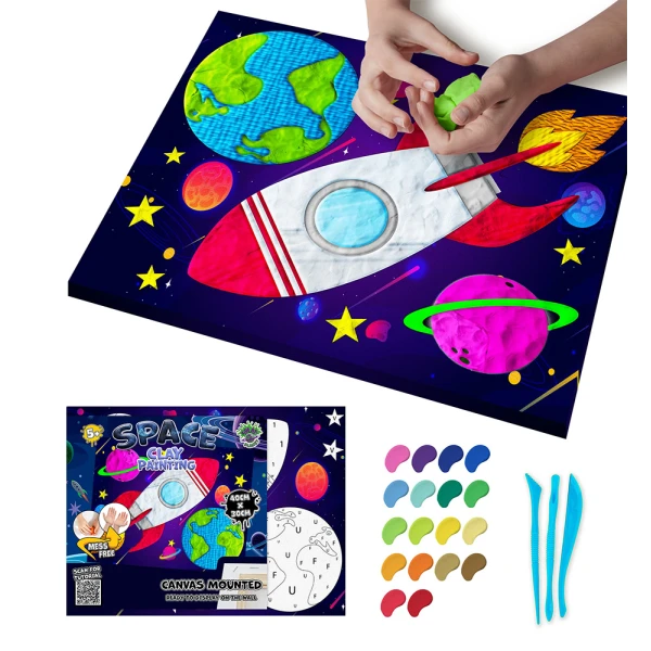 SPLAT PLANET ΣΕΤ ΖΩΓΡΑΦΙΚΗΣ ΜΕ ΠΗΛΟ ΣΕ ΚΑΜΒΑ 40Χ30 εκ. SPACE