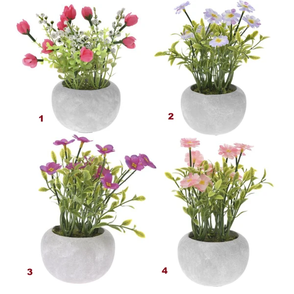 POT WITH FLOWERS 18 cm - 4 COLOURS