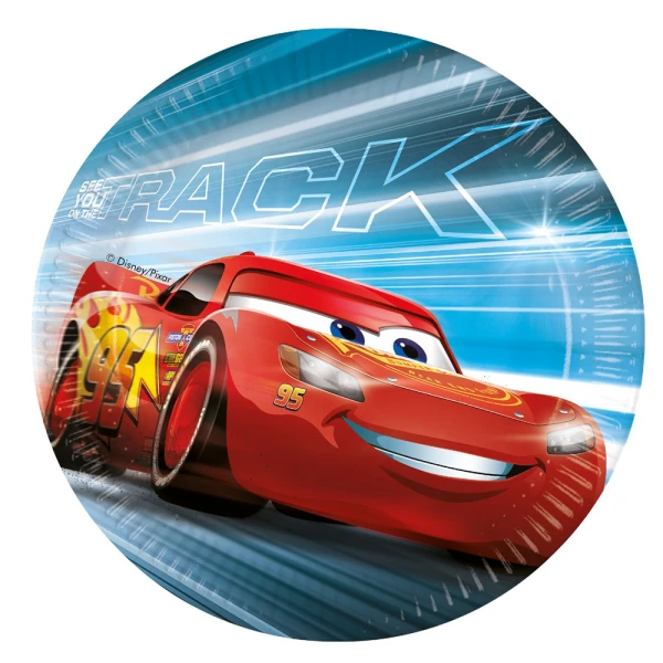 LARGE FSC PAPER PLATES 23 cm 8 pcs CARS VICTORY IS MINE