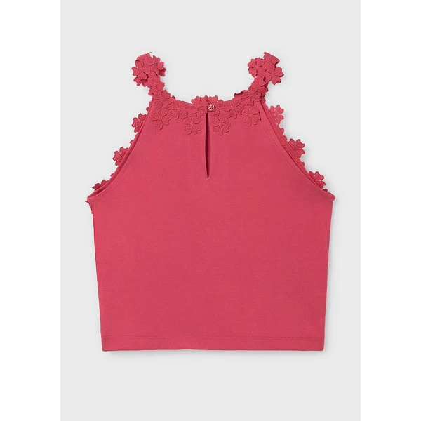 MAYORAL BLOUSE BRACES LACE QUIPURE CORAL 