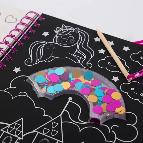 COLORING BOOK SCRATCH ART SPARKLES - I LOVE UNICORNS