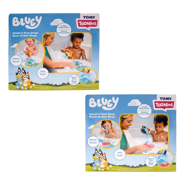 TOMY TOOMIES ΒΡΕΦΙΚΟ ΠΑΙΧΝΙΔΙ ΜΠΑΝΙΟΥ BLUEY ΣΩΣΙΒΙΟ & ΦΙΓΟΥΡΑ ΓΙΑ 18+ ΜΗΝΩΝ - 2 ΧΡΩΜΑΤΑ