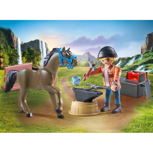 PLAYMOBIL HORSES OF THE WATERFALL FARRIER BEN AND ACHILLES