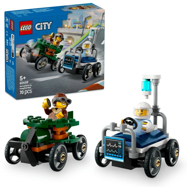 LEGO® CITY ΠΑΚΕΤΟ ΑΓΩΝΙΣΤΙΚΩΝ ΑΥΤΟΚΙΝΗΤΩΝ - ΑΕΡΟΠΛΑΝΟ VS. ΝΟΣΟΚΟΜΕΙΑΚΟ ΚΡΕΒΑΤΙ