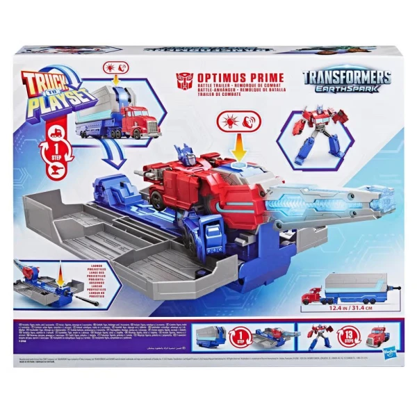 TRANSFORMERS EARTHSPARK PLAYSET OPTIMUS PRIME BATTLE TRAILER