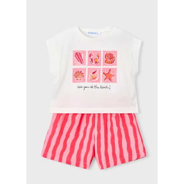 MAYORAL SET SHORTS FLEECE PEACH 