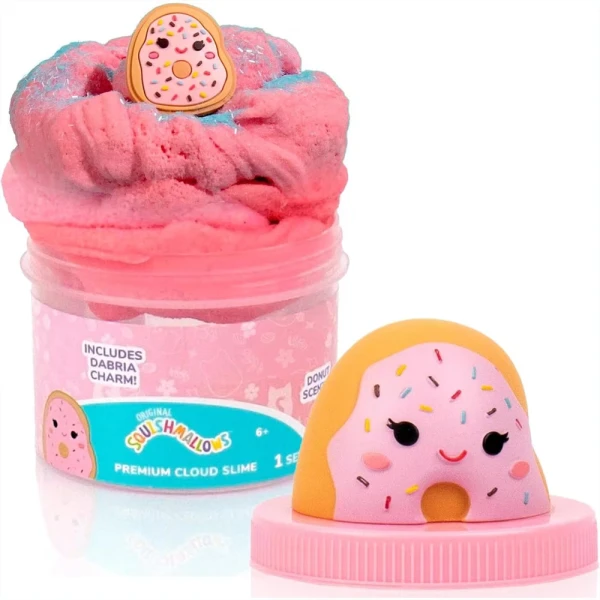 SQUISHMALLOWS ΑΡΩΜΑΤΙΚΟ CLOUD SLIME ΜΕ TOPPER ΣΕ ΒΑΖΑΚΙ - DONUT