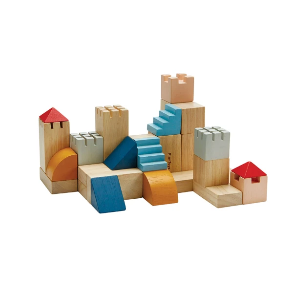 PLAN TOYS WOODEN COLOURED BRICKS