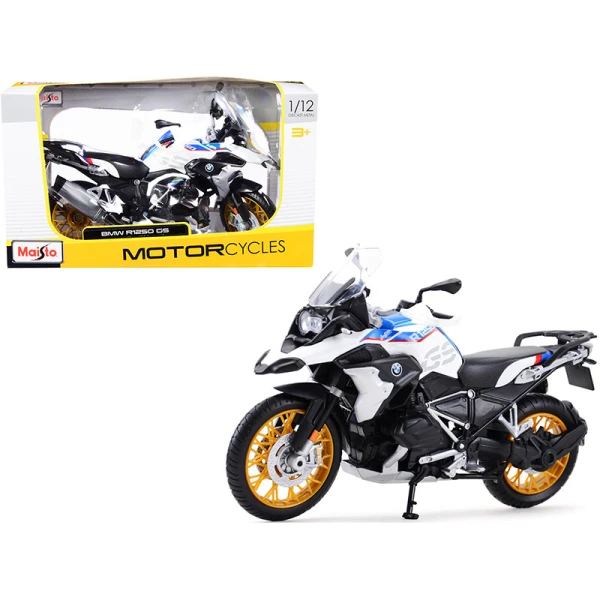 MAISTO 1:12 MOTORCYCLES - BMW R1250 GS WHITE RED BLUE