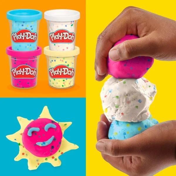 PLAY-DOH ΣΕΤ 4 ΒΑΖΑΚΙΑ CONFETTI FUN