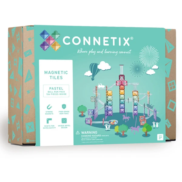 CONNETIX MAGNETIC TILES PASTEL BALL RUN PACK 106 pcs