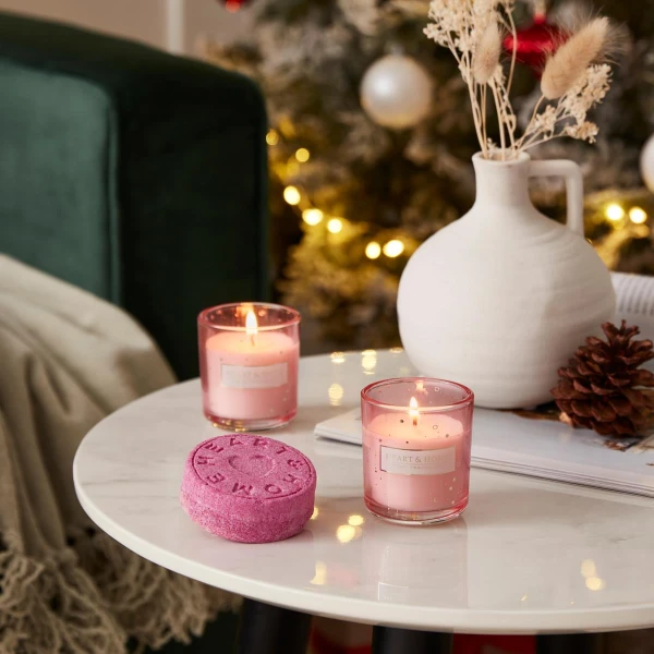 HEART & HOME GIFT SET 2 MINI CANDLES AND 2 BATH BOMBS GUARDIAN ANGEL