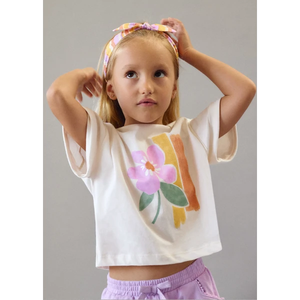 MAYORAL BLOUSE SHORT SLEEVES BEIGE 
