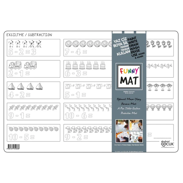 AKADEMI FUNNY MAT DRAWING PLACEMAT 48X33.5 cm SUBTRACTION