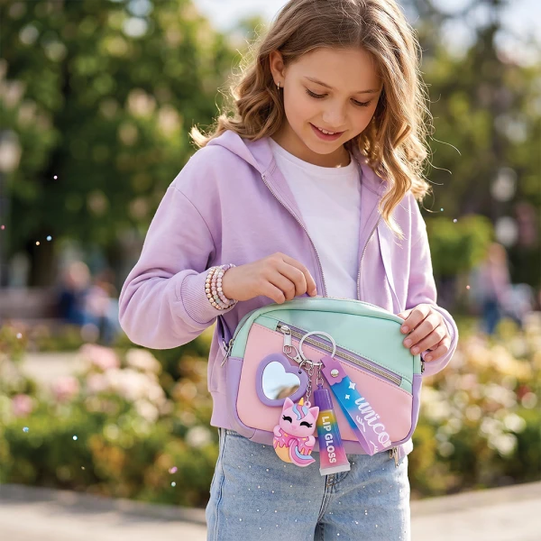 HAPPIHOBBI KEYCHAIN WITH LIP GLOSS & UNICORN FIGURE - 2 DESIGNS