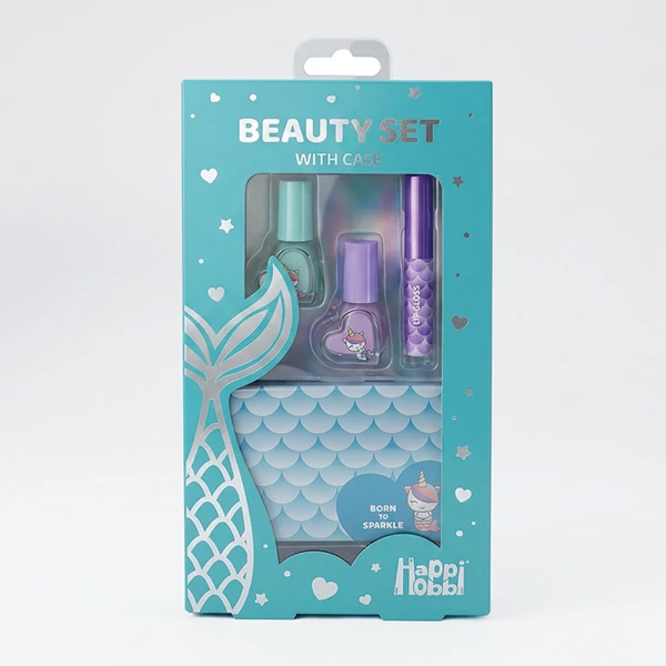HAPPIHOBBI BEAUTY SET IN METAL CASE SPARKLE LOVE - 2 DESIGNS
