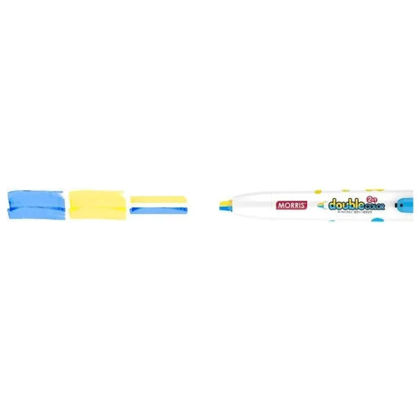 MORRIS JUST CLICK DOUBLE COLOR HIGHLIGHTER - YELLOW & BLUE