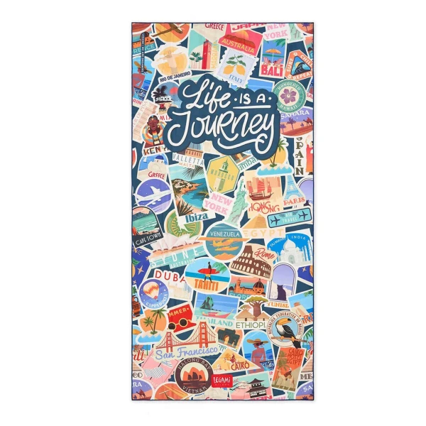 LEGAMI BEACH TOWEL 85X180 cm TRAVEL STICKERS