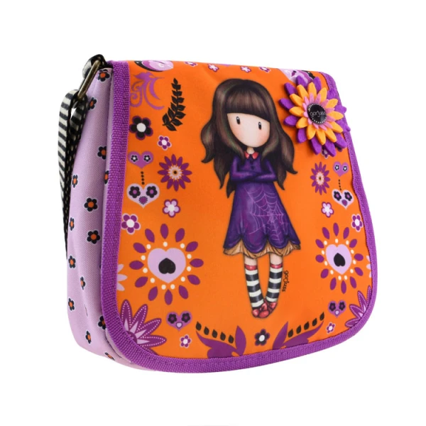 GORJUSS SANTORO SMALL SHOULDER BAG W/FLAP COBWEBS