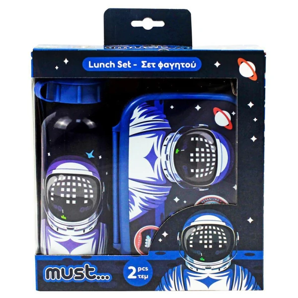MUST SET LUNCH BOX 800ml & ALUMINUM BOTTLE 500ml ASTRONAUT