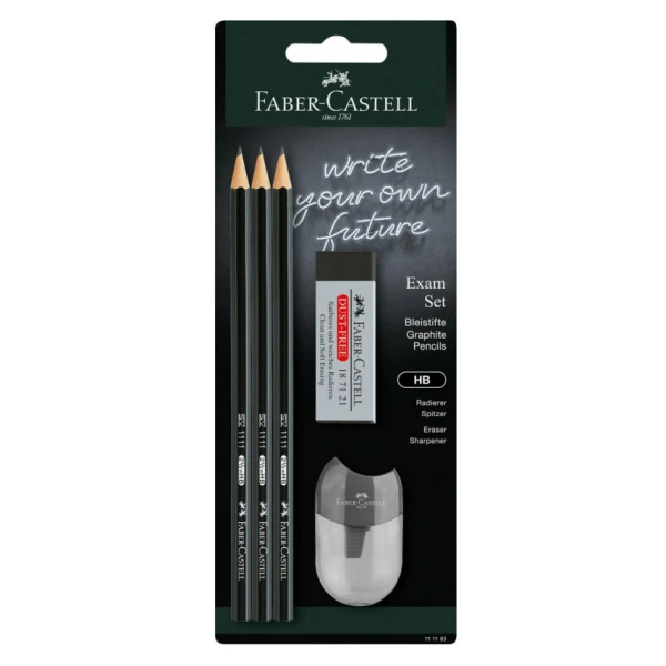 FABER-CASTELL ΣΕΤ 3 ΜΟΛΥΒΙΑ 1111 HB/ΓΟΜΑ DUSTFREE/ΞΥΣΤΡΑ APPLE