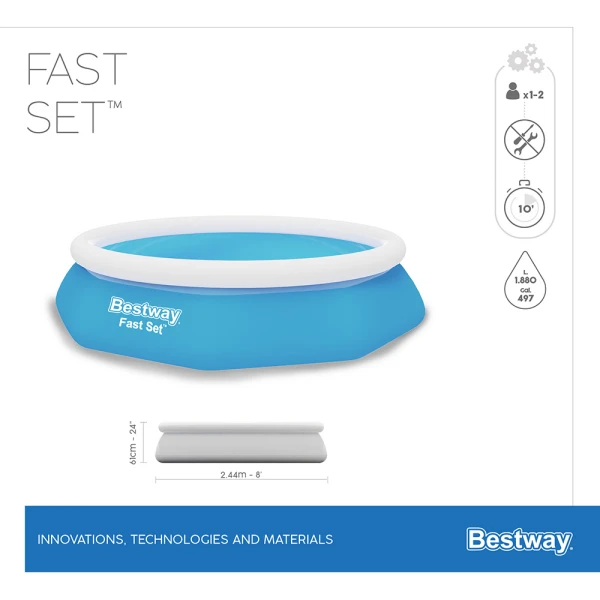 BESTWAY ΠΙΣΙΝΑ 244X61 cm FAST SET