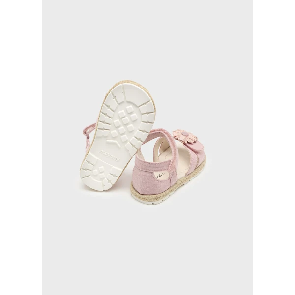 MAYORAL SANDALS JUTE FLOWER PINK