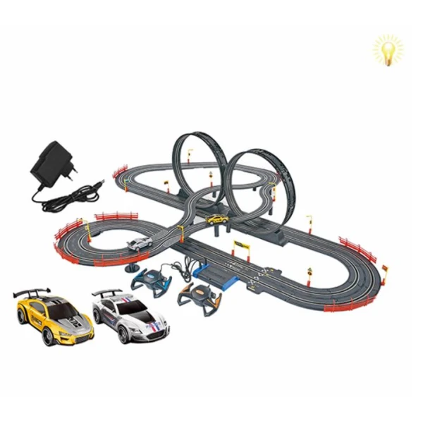 RACEWAY WITH 2 CARS & CONTROLLERS WITH ADAPTER 790cm