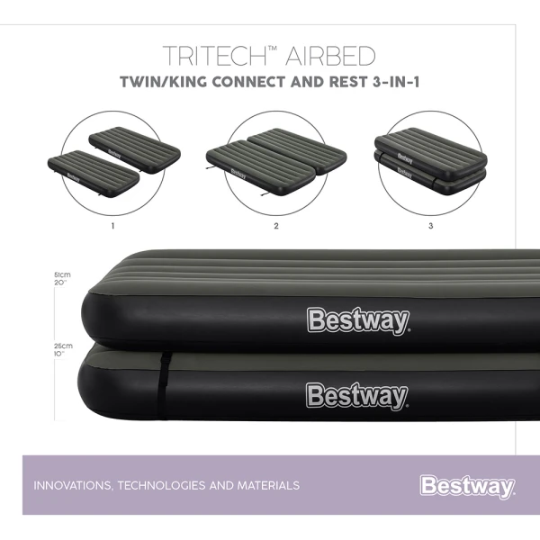BESTWAY INFLATABLE AIRBED 188Χ99Χ25 cm 3 IN 1