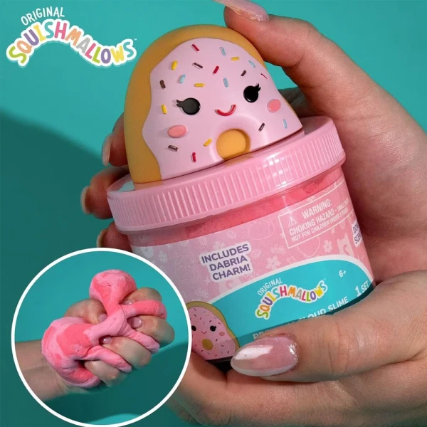 SQUISHMALLOWS ΑΡΩΜΑΤΙΚΟ CLOUD SLIME ΜΕ TOPPER ΣΕ ΒΑΖΑΚΙ - DONUT