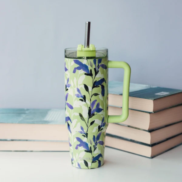 QUOKKA STAINLESS STEEL THERMAL RAMBLER ΚΟΥΠΑ ΜΕ ΚΑΛΑΜΑΚΙ 950ml - MATCHA