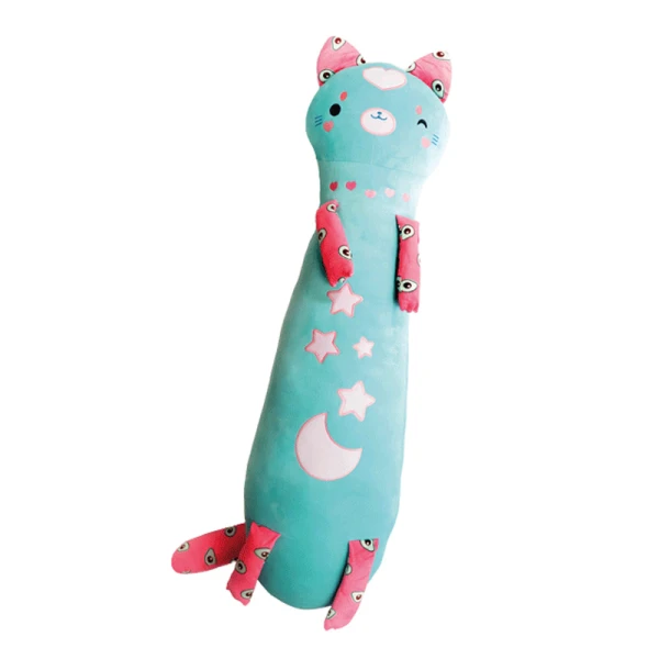PLUSH PILLOW LIGHT BLUE CAT KIKI 60 cm
