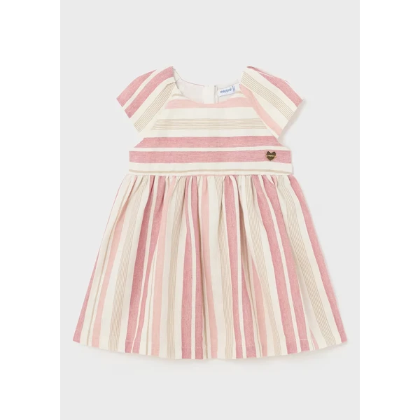 MAYORAL DRESS STRIPES SOFT ORANGE