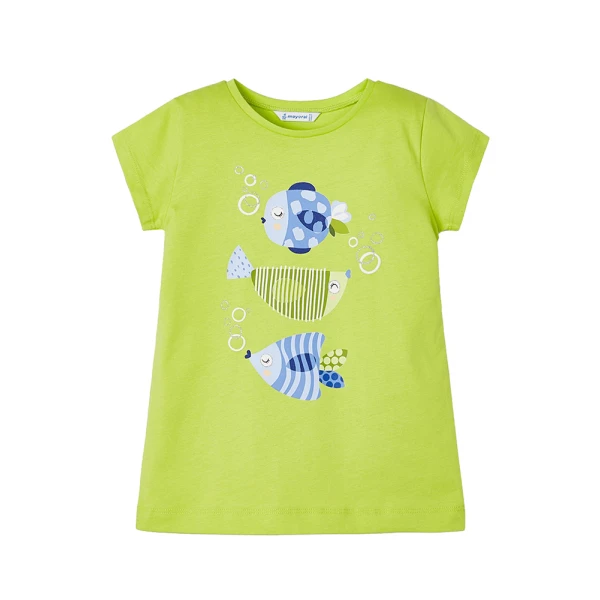 MAYORAL PRINTED SHORT SLEEVE BLOUSE LIME