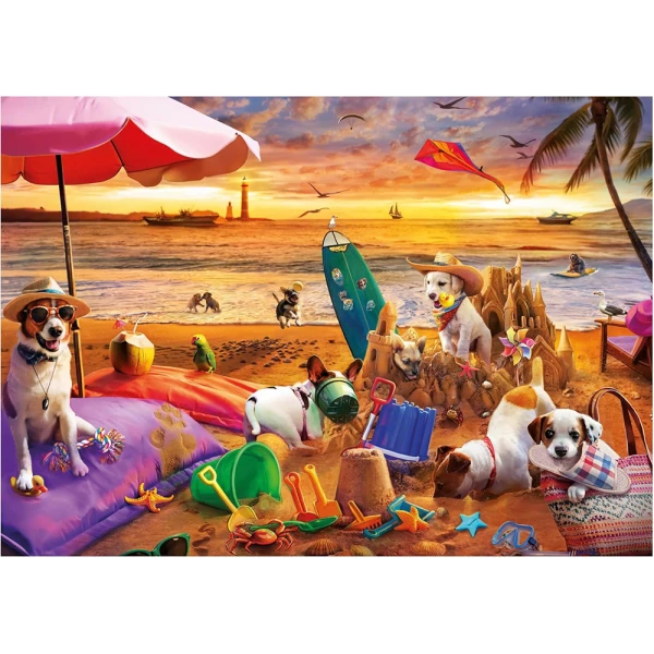 EDUCA ΠΑΖΛ 1000 τεμ. DOGS PLAYING ON THE BEACH