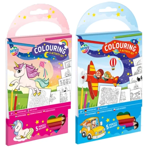 BOOK COLORING SET WITH PAINTS - 2 DESIGNS