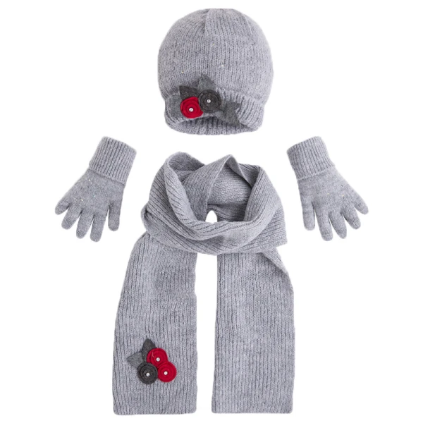 MAYORAL SET SKULLCUP-SCARF-GLOVES GREY