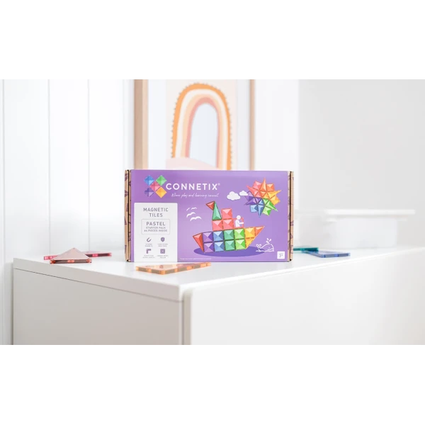 CONNETIX MAGNETIC TILES PASTEL STARTER PACK 64 pcs