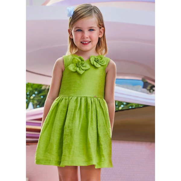 MAYORAL DRESS FLOWERS 3D LIME