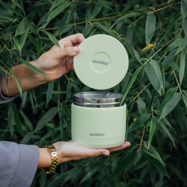 QUOKKA STAINLESS STEEL ΔΟΧΕΙΟ ΦΑΓΗΤΟΥ 600ml WHIM - PASTEL GREEN