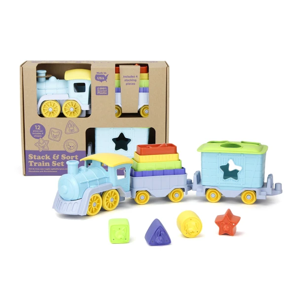 GREEN TOYS ΤΡΕΝΑΚΙ ΔΡΑΣΤΗΡΙΟΤΗΤΩΝ ΜΕ ΚΥΠΕΛΛΑ ΚΑΙ ΣΧΗΜΑΤΑ TNSS-1460
