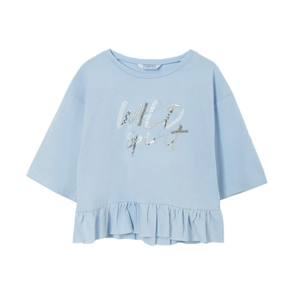 MAYORAL SHORT SLEEVES BLOUSE WILD SPIRIT LIGHT BLUE