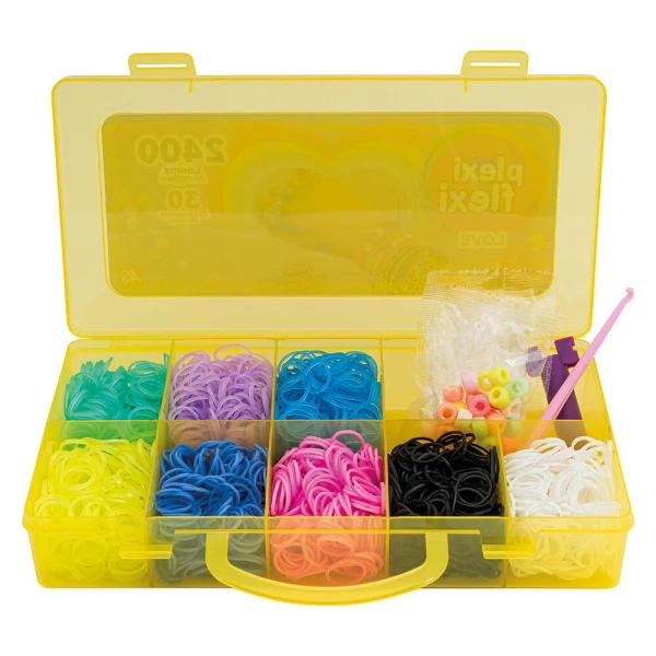 PLEXI-FLEXI CASE WITH 2400 LOOMS & 30 CHARMS - 2 COLOURS