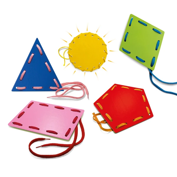 SAPIENTINO EDUCATIONAL GAME MONTESSORI  SHAPES AND LACES FOR AGES 3+
