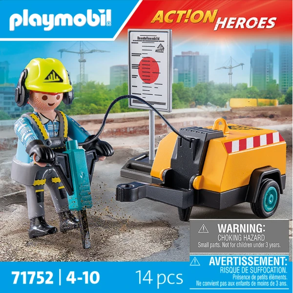 PLAYMOBIL ACTION HEROES ΕΡΓΑΤΗΣ ΜΕ ΚΟΜΠΡΕΣΕΡ