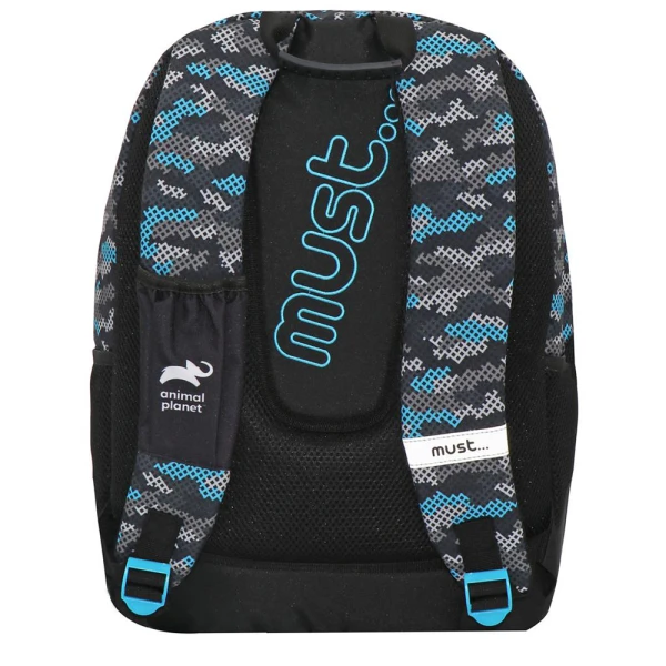 MUST SCHOOL BACKPACK 32X15X45 cm 3 CASES ANIMAL PLANET WILD INSTICT WOLF