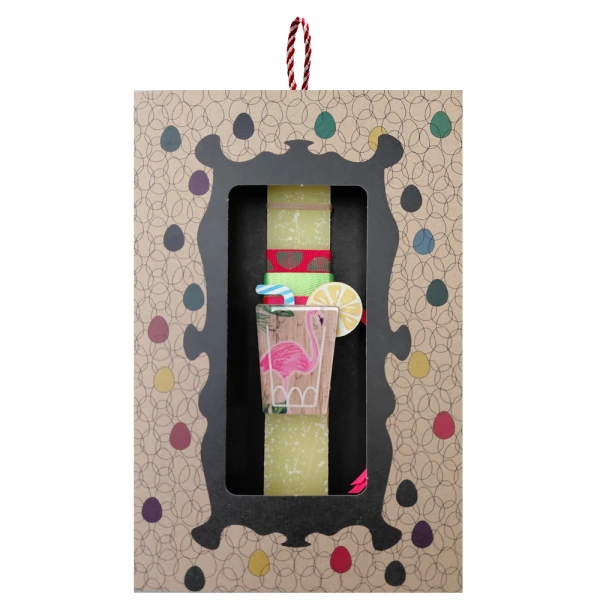 SYNCHRONIA HANDMADE CANDLE 20 cm COCKTAIL MAGNET - FLAMINGO